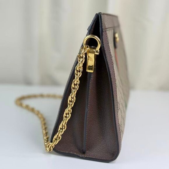 Gucci GG Logo Supreme Large Ophidia Large Shoulder Bag with Iconi Chian - Picture 2 of 10
